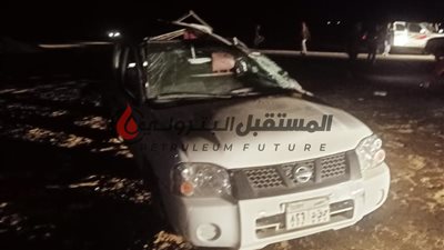 انقلاب سيارة تابعة لشركة بترول واصابة 5 بجروح