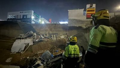 هبوط أرضي بمحطة وقود في التجمع وإصابة شخصين 