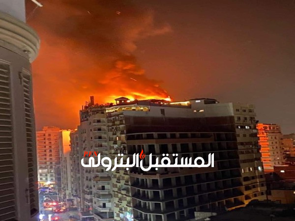 حريق هائل بفندق بانوراما في طنطا