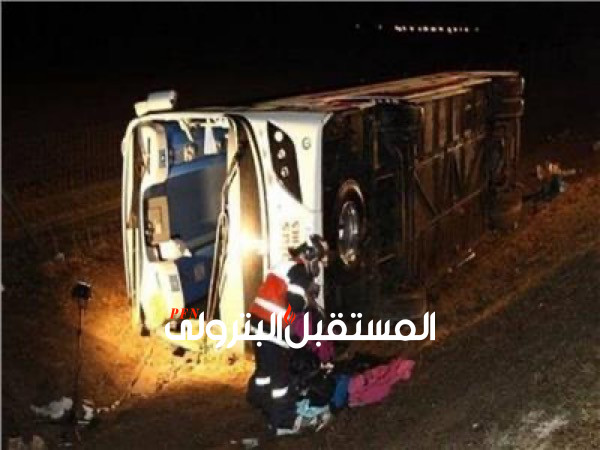 مصرع وإصابة 46 في حادث انقلاب أتوبيس بطريق «السويس_ القاهرة»
